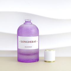 Custom round empty pump sprayer glass bottle 100ml crimp perfume bottle with gift box paper tube