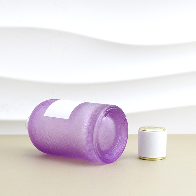 Custom round empty pump sprayer glass bottle 100ml crimp perfume bottle with gift box paper tube