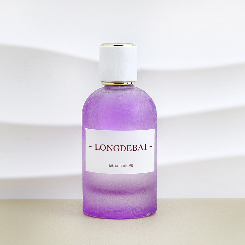 Custom round empty pump sprayer glass bottle 100ml crimp perfume bottle with gift box paper tube