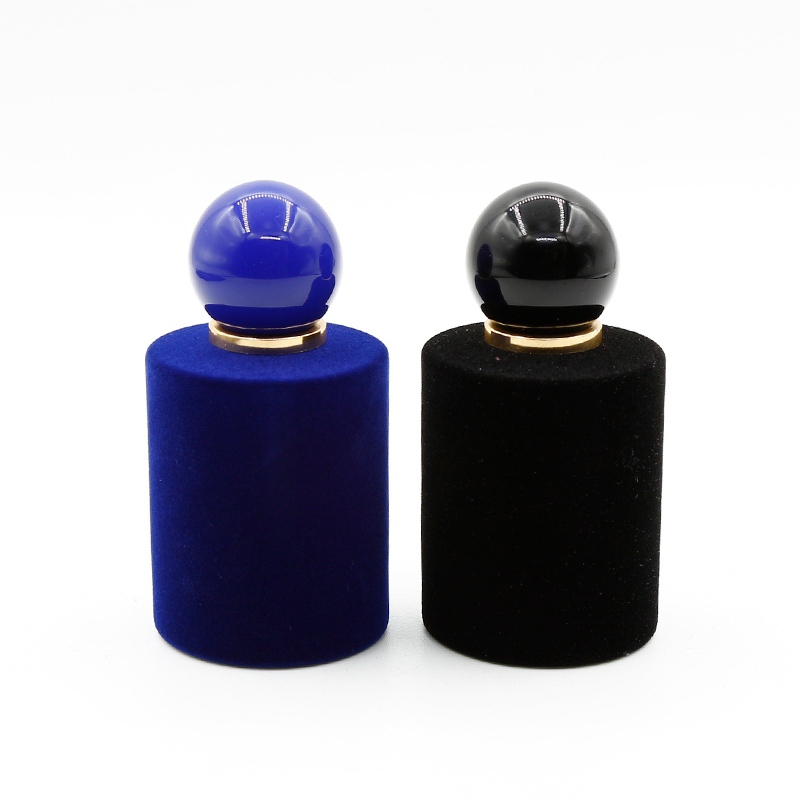 custom color round bottle perfume bottle pile coating crimp perfume bottle