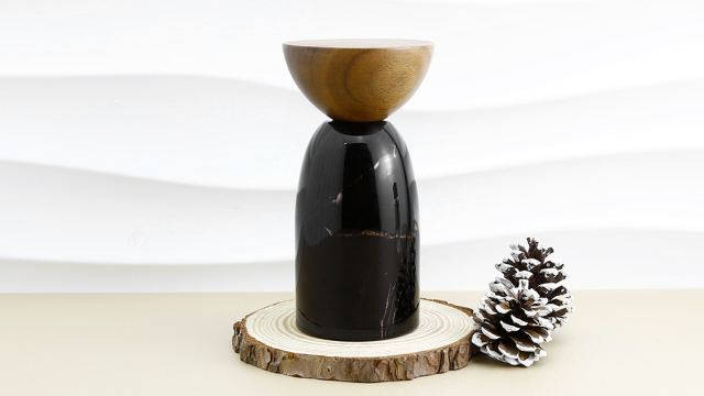 Luxury custom round perfume bottle 100ml crimp empty perfume bottle with wooden lid