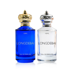 Luxury Custom 30ml 50ml 100ml Clear Round Glass Perfume Bottles With Gold Cap