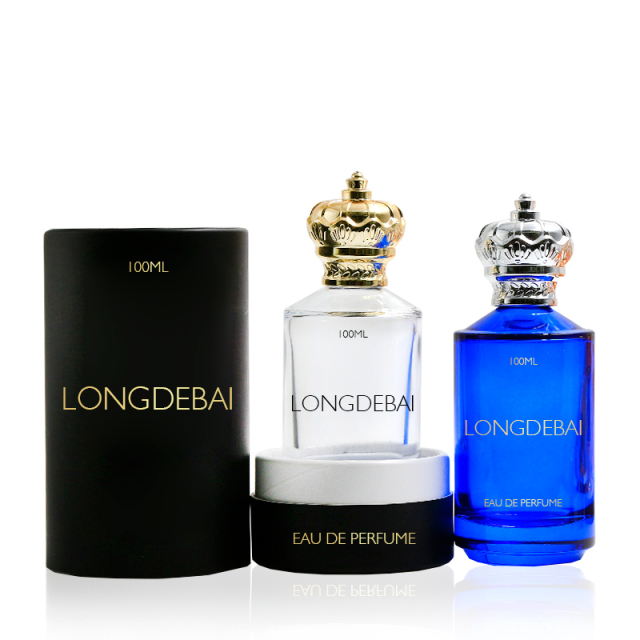 Luxury Custom 30ml 50ml 100ml Clear Round Glass Perfume Bottles With Gold Cap