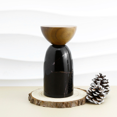 Luxury custom round perfume bottle 100ml crimp empty perfume bottle with wooden lid
