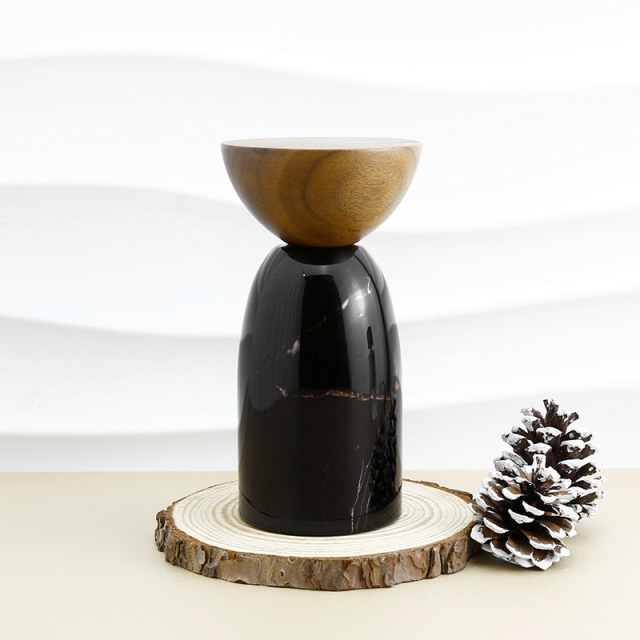 Luxury custom round perfume bottle 100ml crimp empty perfume bottle with wooden lid