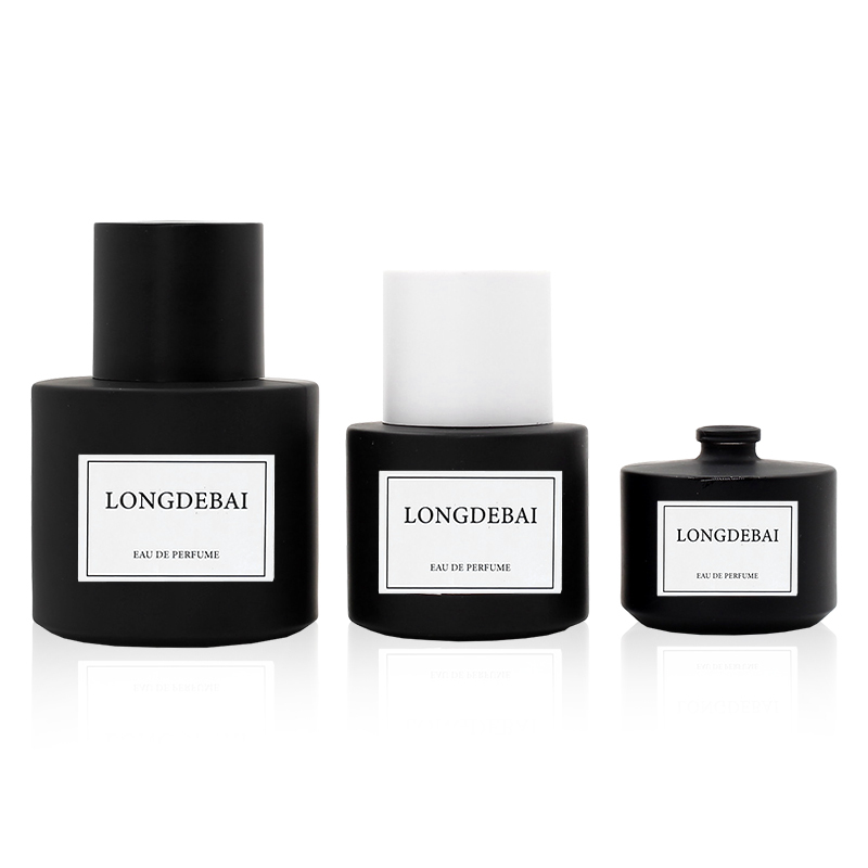 Factory Luxury Custom Empty Black 30ml Glass Parfum Bottle 50ml Clear Pump Crimp Cylinder Perfume Bottle Glass 100ml With Box