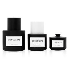 Factory Luxury Custom Empty Black 30ml Glass Parfum Bottle 50ml Clear Pump Crimp Cylinder Perfume Bottle Glass 100ml With Box