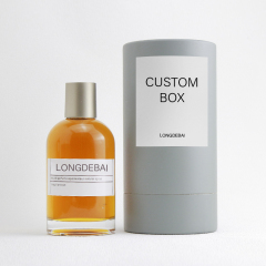 Custom round 30ml 50ml 100ml perfume glass bottle Zinc alloy lid perfume bottle with packaging box