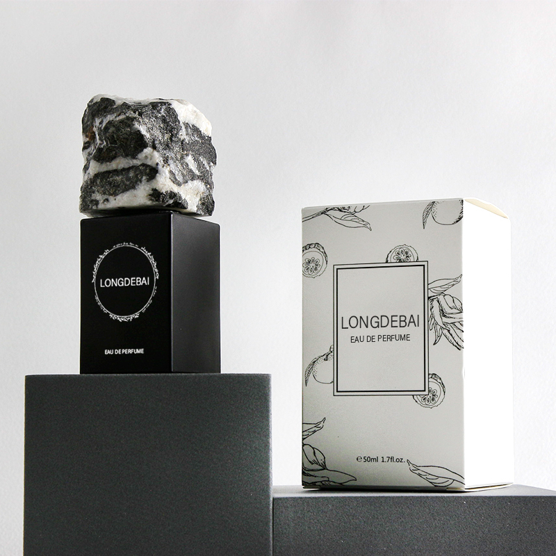 Luxury Clear Glass Crimp 50ml Perfume Bottle with Box for Cosmetics Screen Printed Surface Logo