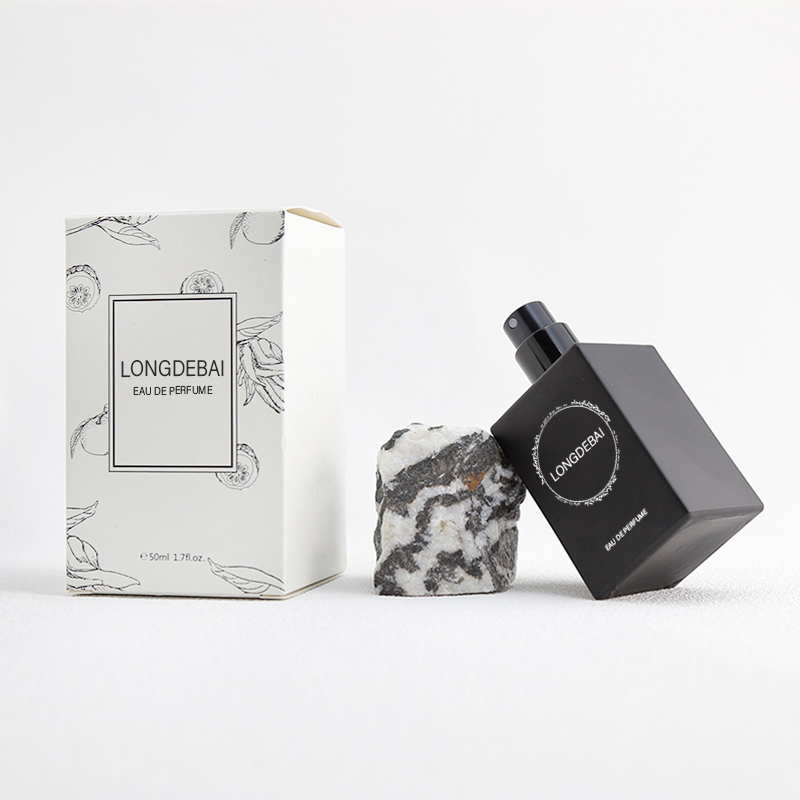 Luxury Clear Glass Crimp 50ml Perfume Bottle with Box for Cosmetics Screen Printed Surface Logo