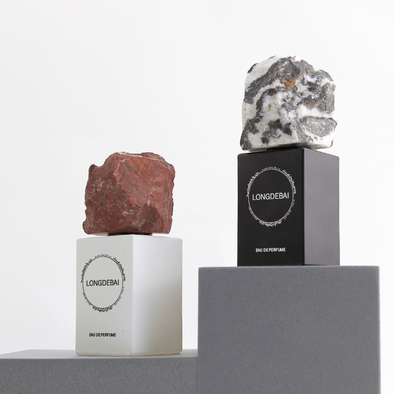 Luxury Clear Glass Crimp 50ml Perfume Bottle with Box for Cosmetics Screen Printed Surface Logo