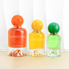 Custom Luxury Round 50ml Perfume Bottle 100ml With Resin Caps