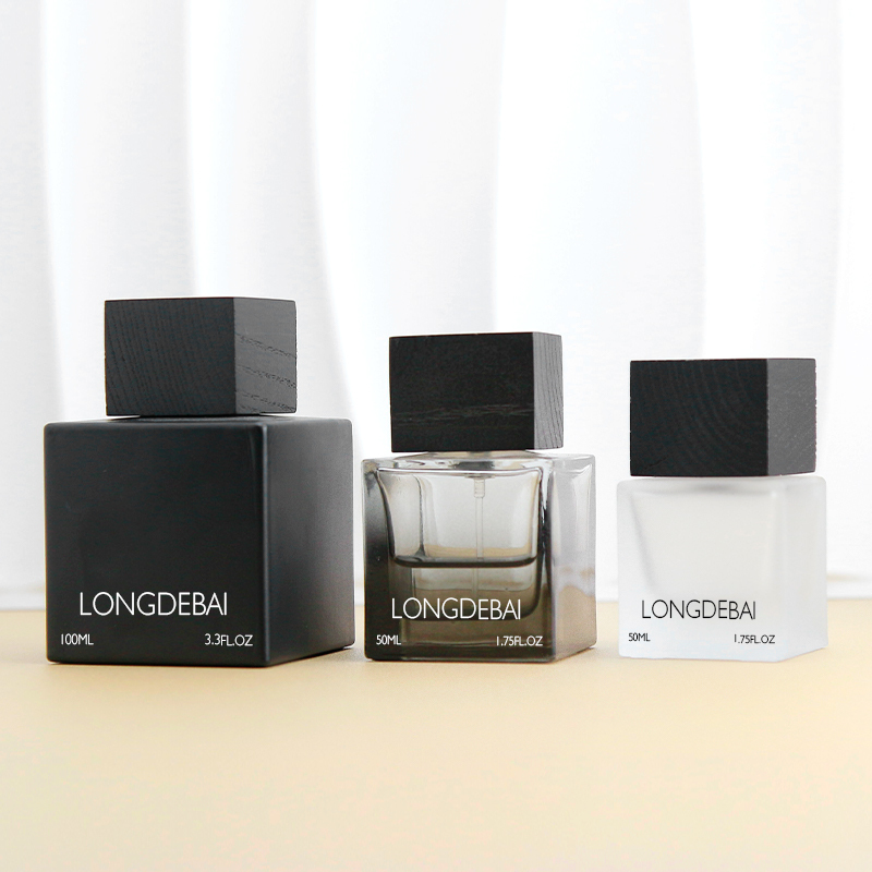 Custom black square 30ml perfume glass bottle 50ml 100ml perfume bottle with box