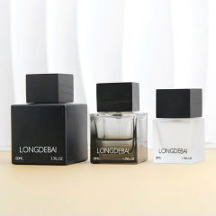 Custom black square 30ml perfume glass bottle 50ml 100ml perfume bottle with box