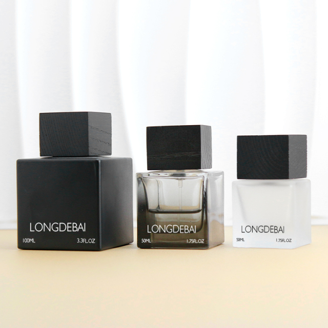Custom black square 30ml perfume glass bottle 50ml 100ml perfume bottle with box