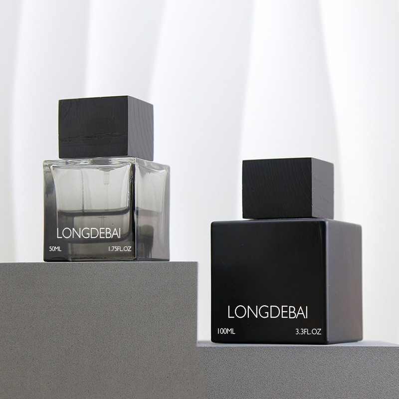 Custom black square 30ml perfume glass bottle 50ml 100ml perfume bottle with box