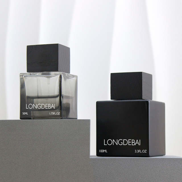 Custom black square 30ml perfume glass bottle 50ml 100ml perfume bottle with box