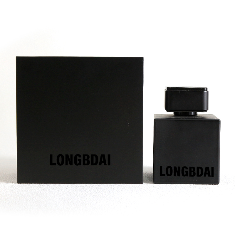 Custom square black perfume bottle 30ml 50ml Spot perfume bottle 100ml with black cap