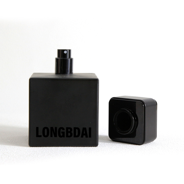 Custom square black perfume bottle 30ml 50ml Spot perfume bottle 100ml with black cap