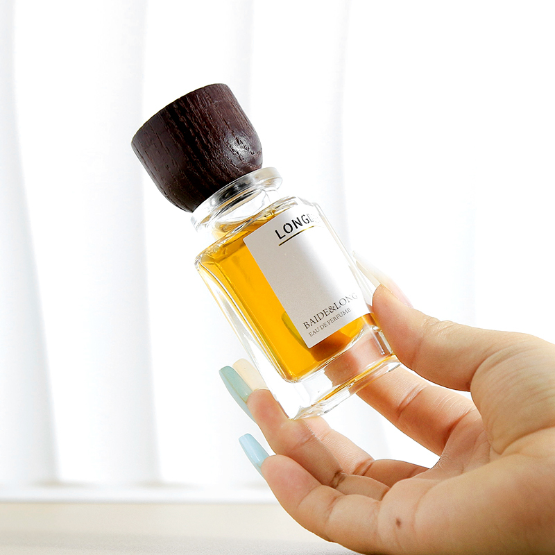 New Design Square Empty Glass bottle 30ml 100ml Perfume Bottle Spray With wood cap