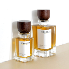 New Design Square Empty Glass bottle 30ml 100ml Perfume Bottle Spray With wood cap