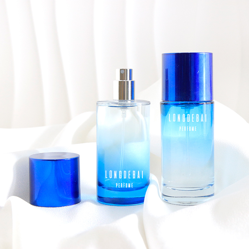 round bottle 50ml custom color crimp perfume bottle