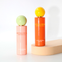 Factory girls perfume spray bottle pink round empty pump sprayer orange crimp 15ml 20ml 30ml 50ml 100ml glass perfume bottle