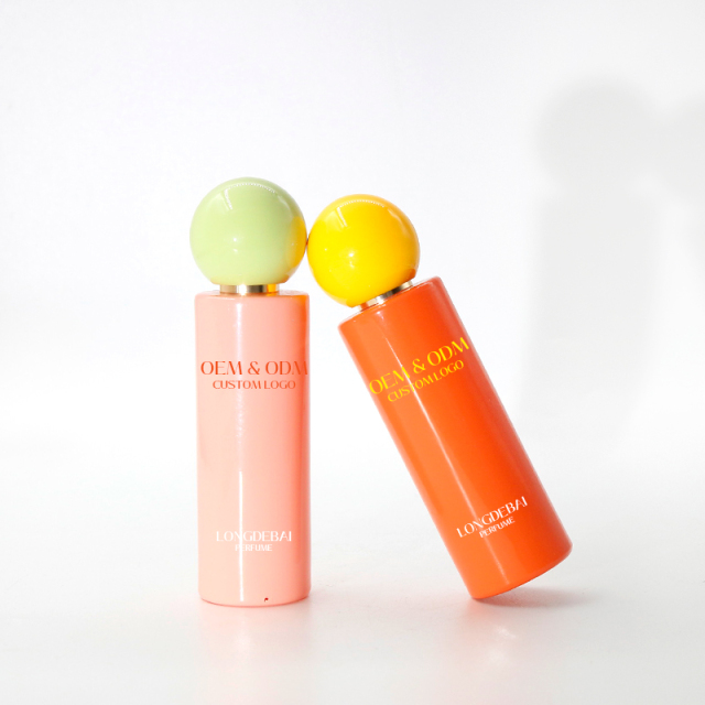 Factory girls perfume spray bottle pink round empty pump sprayer orange crimp 15ml 20ml 30ml 50ml 100ml glass perfume bottle
