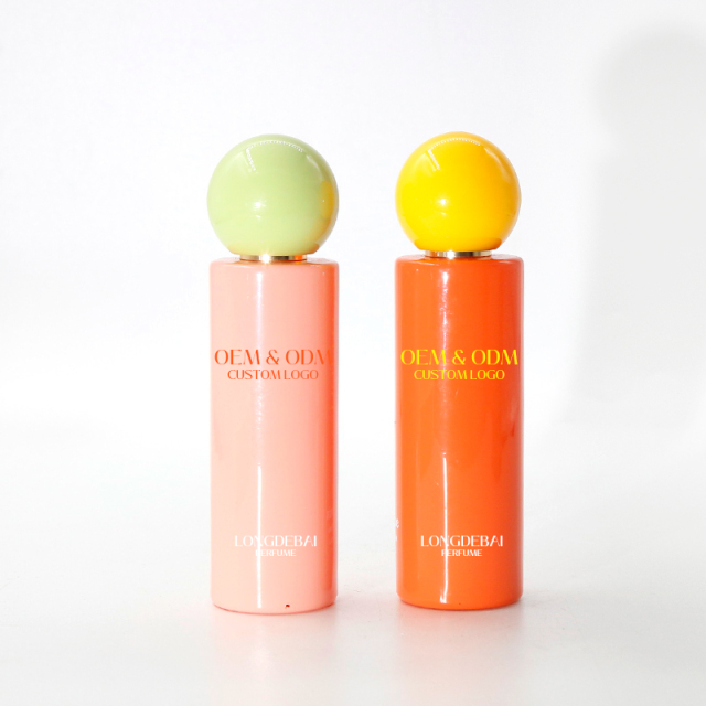 Factory girls perfume spray bottle pink round empty pump sprayer orange crimp 15ml 20ml 30ml 50ml 100ml glass perfume bottle