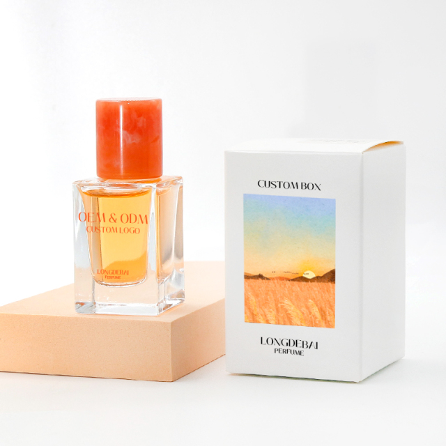 Wholesale square clear glass perfume bottle 30ml 50ml 100ml crimp empty perfume bottle with Resin cap