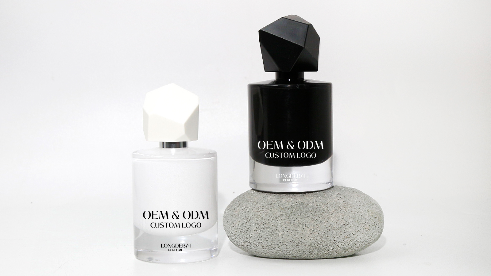 Custom round white glass perfume bottle 30ml 50ml 100ml crimp empty perfume spray bottle with gift box