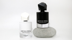 Custom round white glass perfume bottle 30ml 50ml 100ml crimp empty perfume spray bottle with gift box