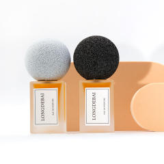 Wholesale square perfume spray bottle clear empty aluminum pump frosted 30ml 50ml 100ml perfume bottle with wood lids