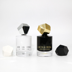 Custom round white glass perfume bottle 30ml 50ml 100ml crimp empty perfume spray bottle with gift box