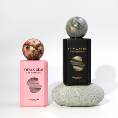 Custom black pink crimp perfume glass bottle 30ml 50ml 100ml square perfume bottle with jade lids