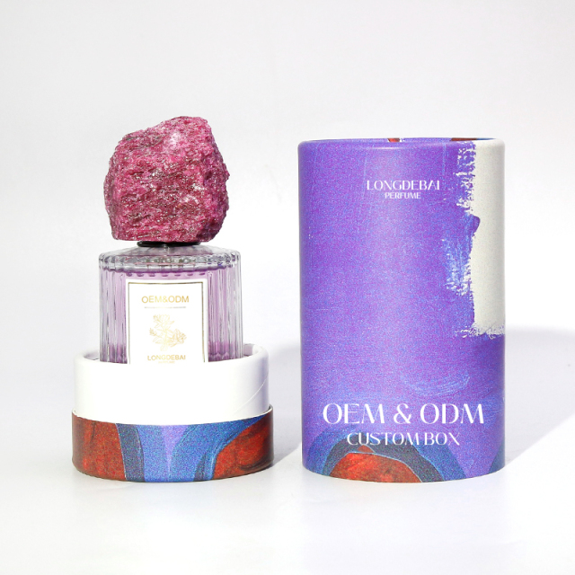 Factory wholesale round perfume glass bottle crimp pump sprayer 30ml 50ml 100ml perfume bottle with jade stone cap