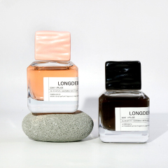 New Arrival Custom Empty Irregular Shape Clear Perfume Bottle Glass 50ml Elegant Marble Cover Perfume Spray Bottle For Oil