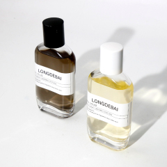 Mens packaging box clear perfume spray bottle empty round aluminum pump crimp 30ml 50ml 100ml perfume bottle with white cap