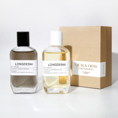 Mens packaging box clear perfume spray bottle empty round aluminum pump crimp 30ml 50ml 100ml perfume bottle with white cap