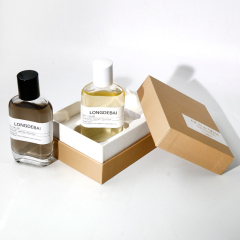 Mens packaging box clear perfume spray bottle empty round aluminum pump crimp 30ml 50ml 100ml perfume bottle with white cap