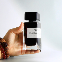 New design round and square 100ml glass perfume bottle with box for men and women