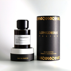 New design round and square 100ml glass perfume bottle with box for men and women