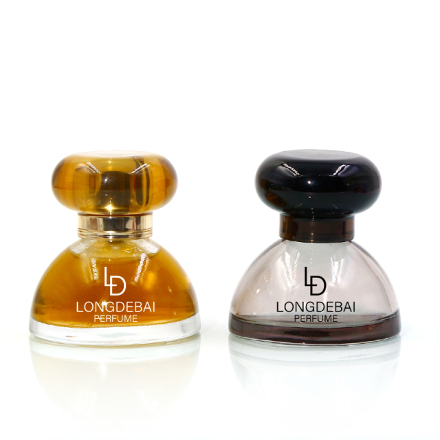 custom black red glass perfume bottle 30ml 50ml irregular round perfume spray bottle with acrylic cap