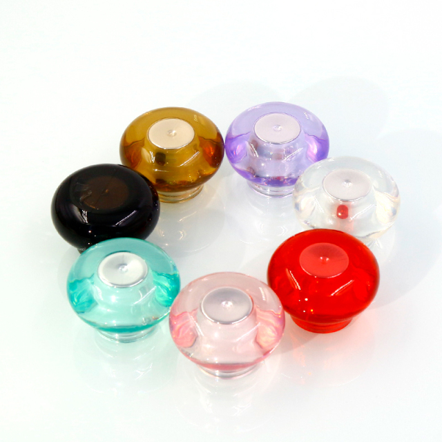 custom black red glass perfume bottle 30ml 50ml irregular round perfume spray bottle with acrylic cap