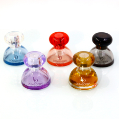 custom black red glass perfume bottle 30ml 50ml irregular round perfume spray bottle with acrylic cap