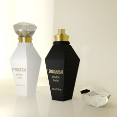 New design Irregular Glass Bottle 30ml 50ml 100ml empty clear perfume bottle with crystal cap