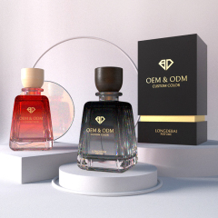 Hot sale unique crimp square perfume spray bottle 30ml 50ml 100ml luxury Irregular perfume bottle with box