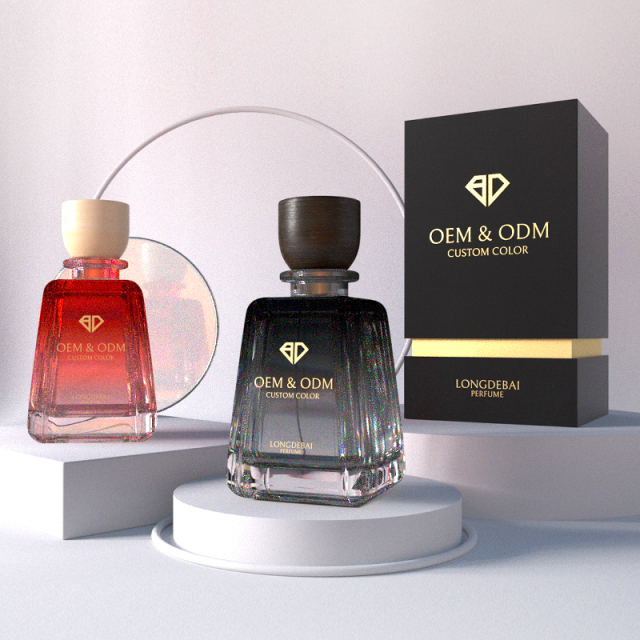 Hot sale unique crimp square perfume spray bottle 30ml 50ml 100ml luxury Irregular perfume bottle with box