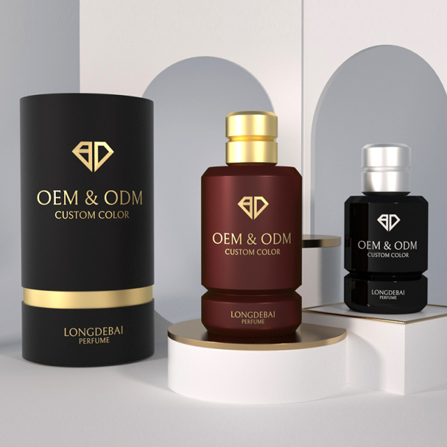 OEM custom black green perfume bottle 30ml 50ml 100ml round crimp perfume spray bottle with gold sliver cap