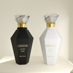 New design Irregular Glass Bottle 30ml 50ml 100ml empty clear perfume bottle with crystal cap
